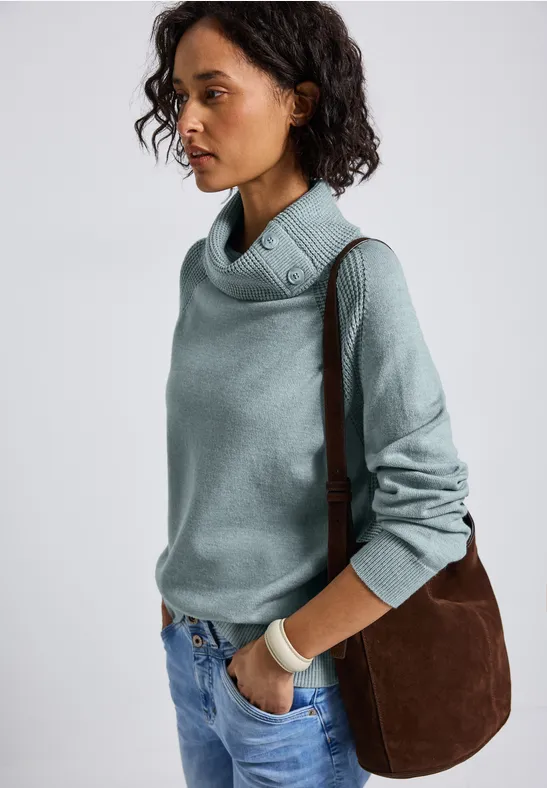 Pullover mit Stehkragen nile blue mel.