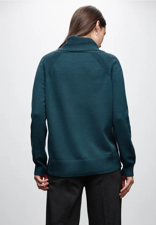 Pullover mit Stehkragen tide blue