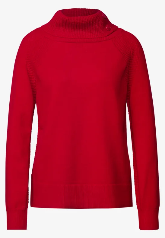 Trui met opstaande kraag racing red