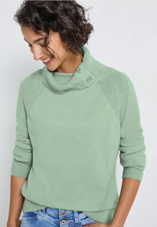 Pullover mit Stehkragen serene green mel.