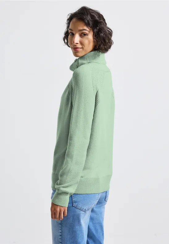 Pullover mit Stehkragen serene green mel.
