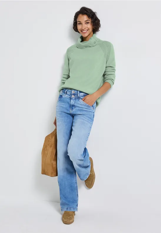Pullover mit Stehkragen serene green mel.