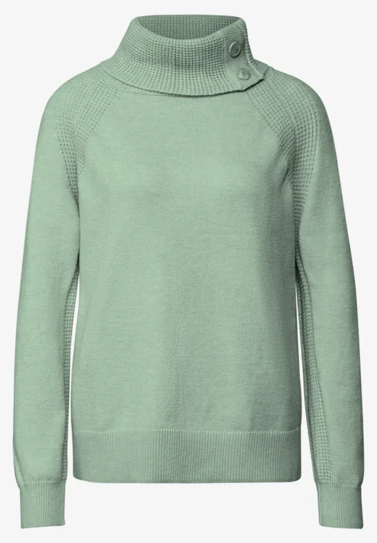 Pullover mit Stehkragen serene green mel.