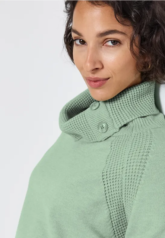 Pullover mit Stehkragen serene green mel.