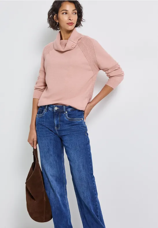 Pullover mit Stehkragen faded rose mel.
