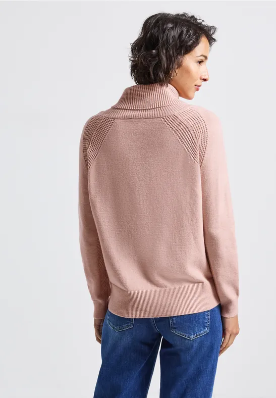 Pullover mit Stehkragen faded rose mel.