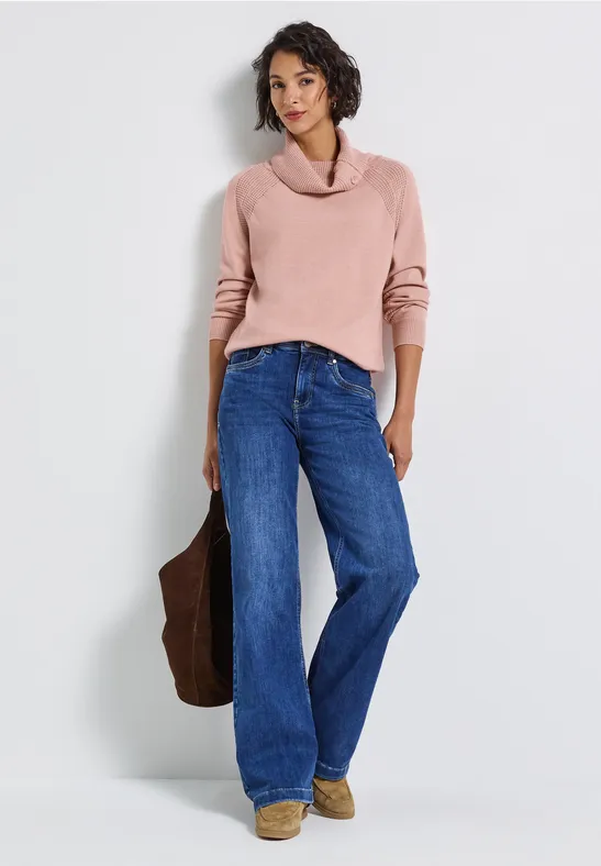 Pullover mit Stehkragen faded rose mel.