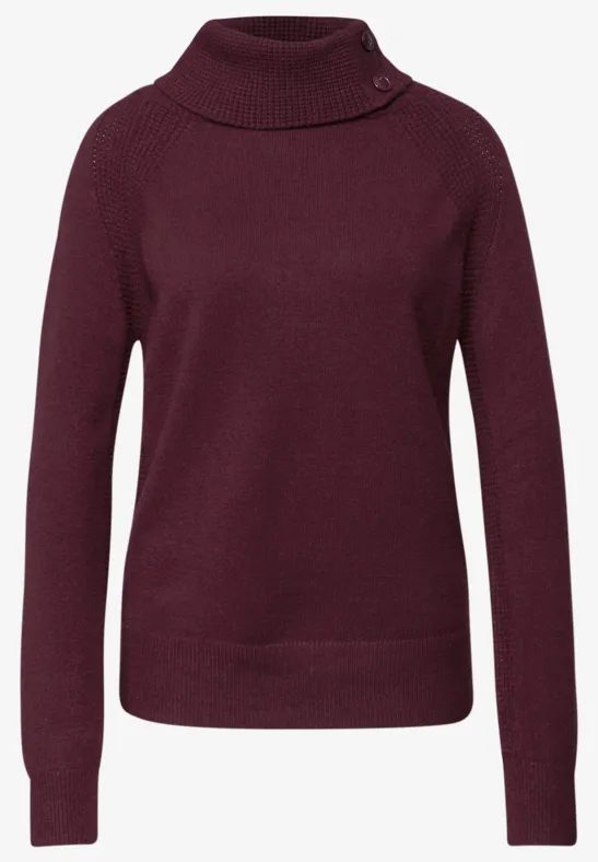 Pullover mit Stehkragen wildberry red