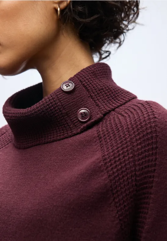 Pullover mit Stehkragen wildberry red