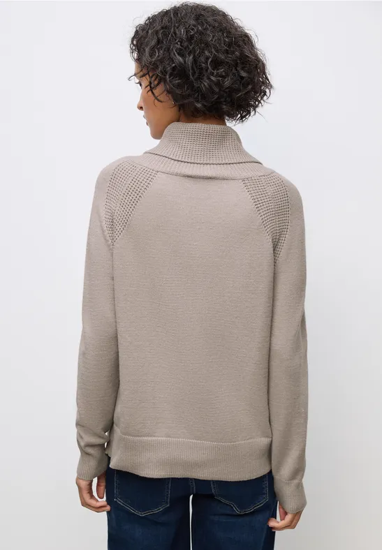 Pullover mit Stehkragen sandstone mocha mel.