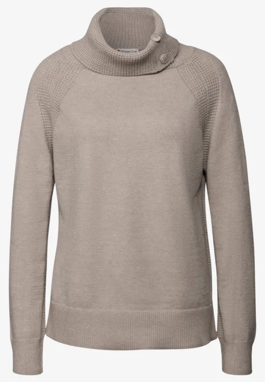 Pullover mit Stehkragen sandstone mocha mel.