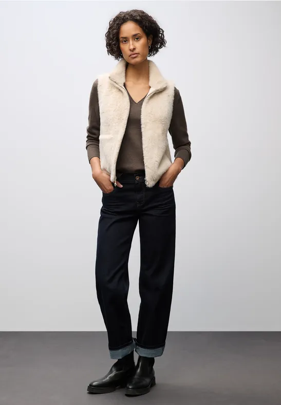 Pull douillet à col en V nomad brown mel.