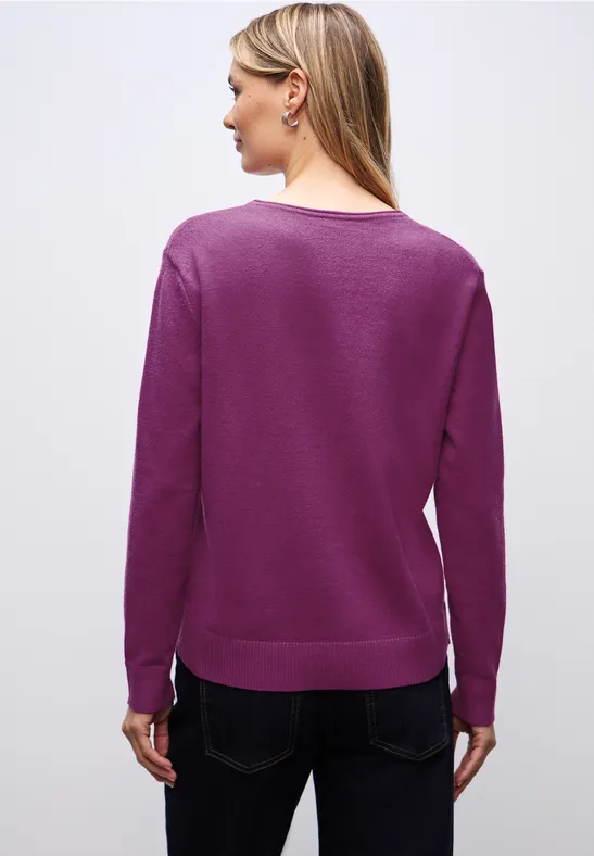 Kuscheliger V-Neck Pullover berry paradise