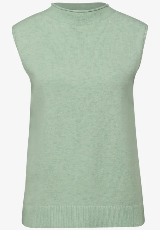 Ärmelloser Pullover serene green mel.
