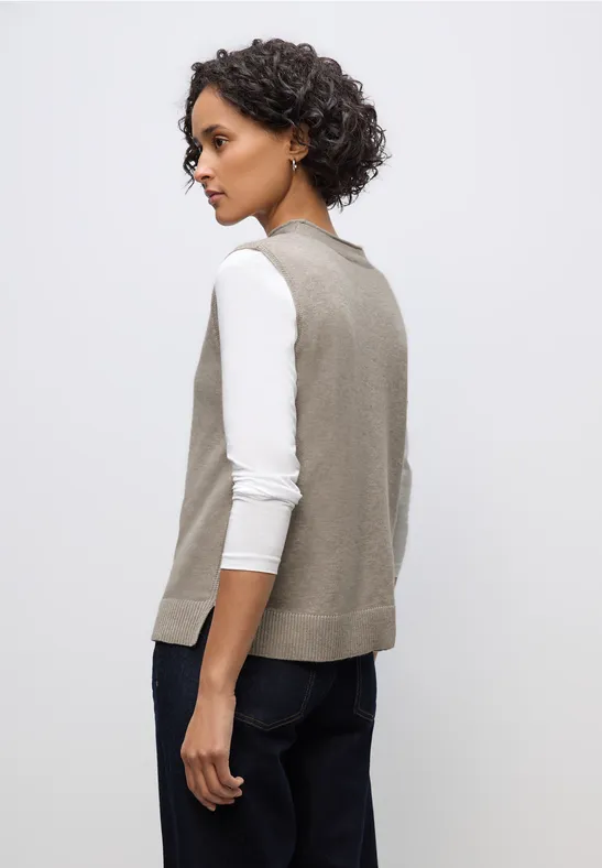 Ärmelloser Pullover sandstone mocha mel.
