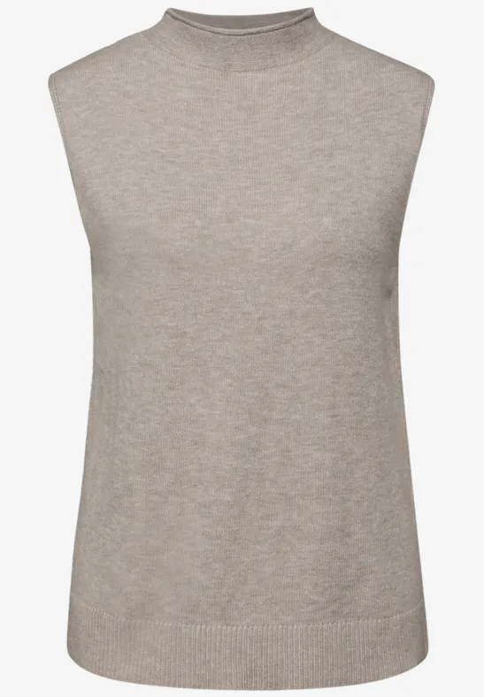 Ärmelloser Pullover sandstone mocha mel.