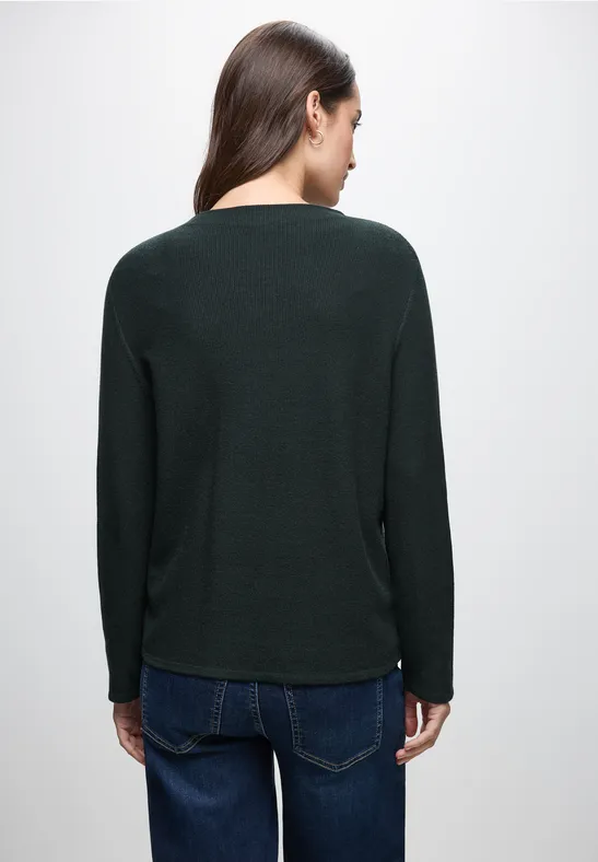 Strukturpullover juniper green