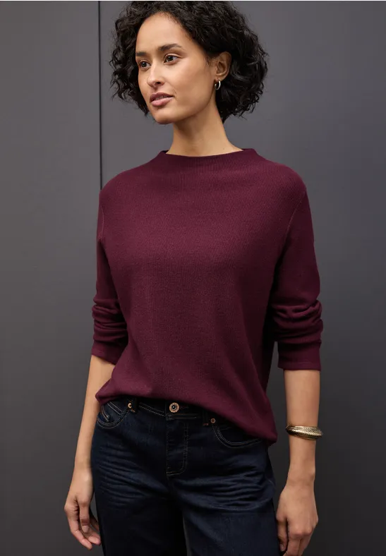 Strukturpullover noble red
