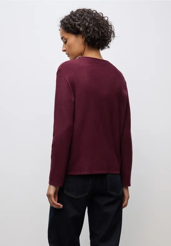 Strukturpullover noble red