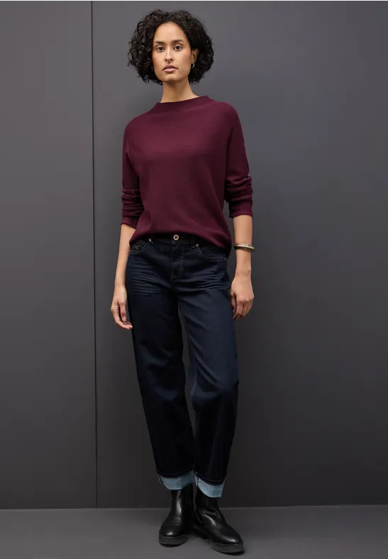Strukturpullover noble red