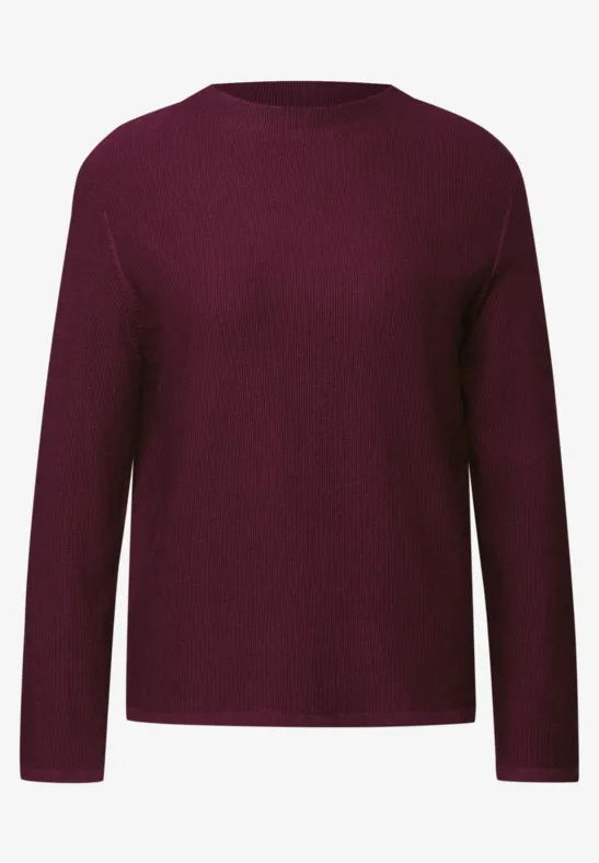 Strukturpullover noble red