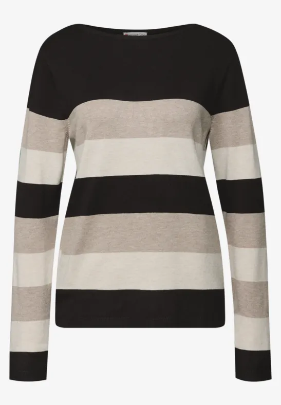 Gestreifter Pullover Black