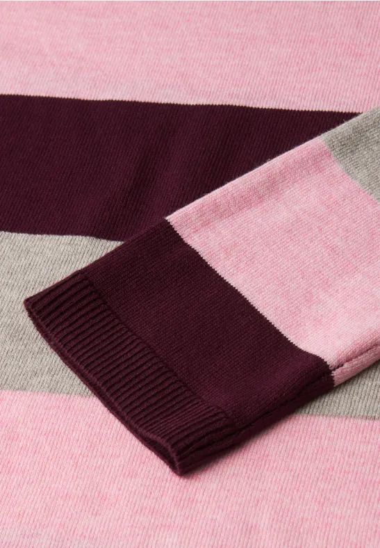 Gestreifter Pullover wildberry red