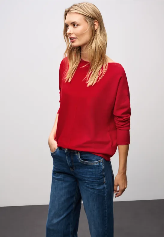 Basic Dolman Pullover racing red