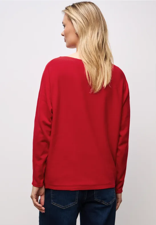 Basic Dolman Pullover racing red