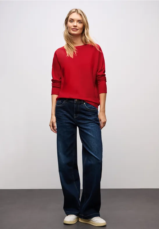 Basic Dolman Pullover racing red