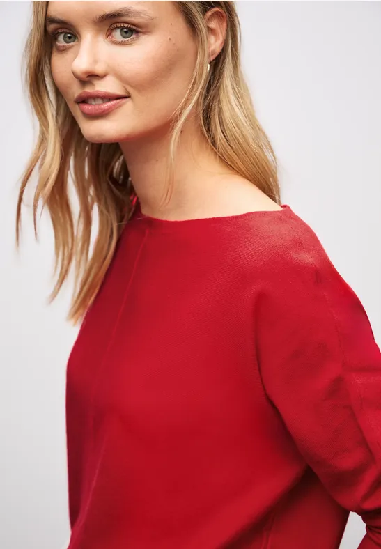 Basic Dolman Pullover racing red