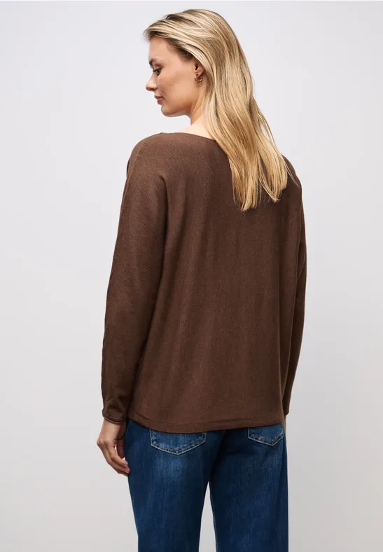 Basis Dolman-trui hazelnut brown mel.