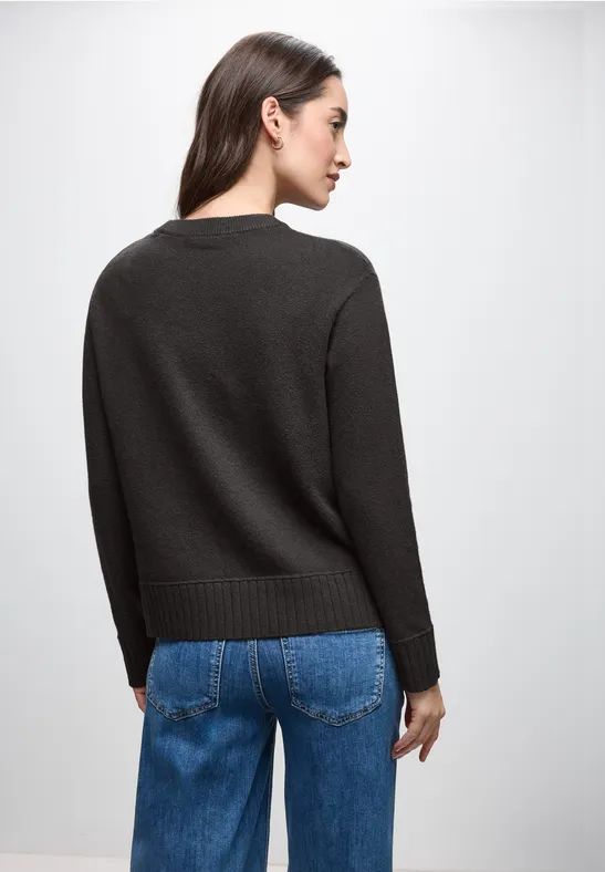 Pull à col rond darkest brown