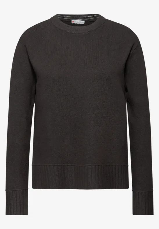 Pull à col rond darkest brown