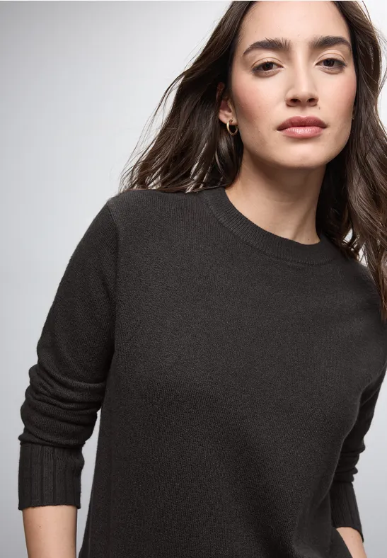 Pull à col rond darkest brown