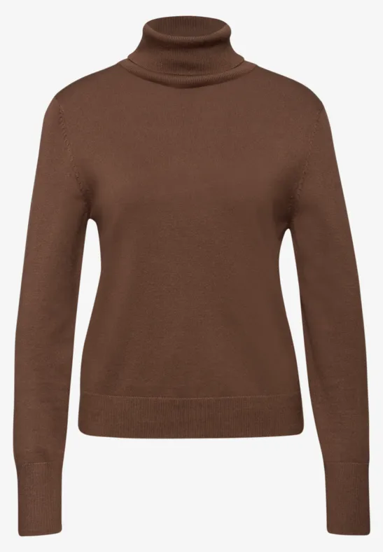 Trui met col hazelnut brown
