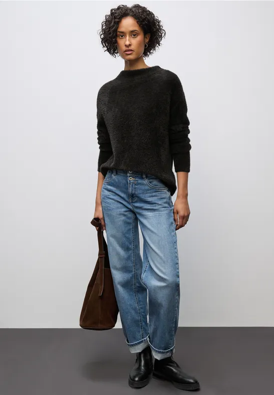 Federgarn Pullover darkest brown