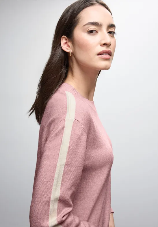 Pull à rayures gallon powder pink mel.