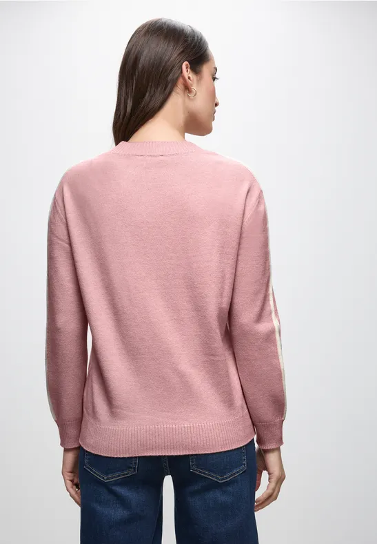 Pull à rayures gallon powder pink mel.