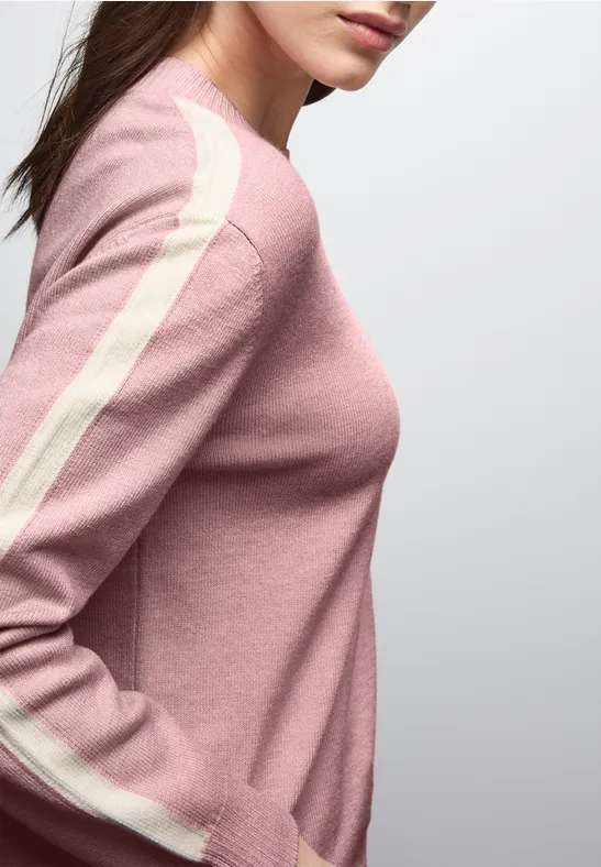 Pull à rayures gallon powder pink mel.