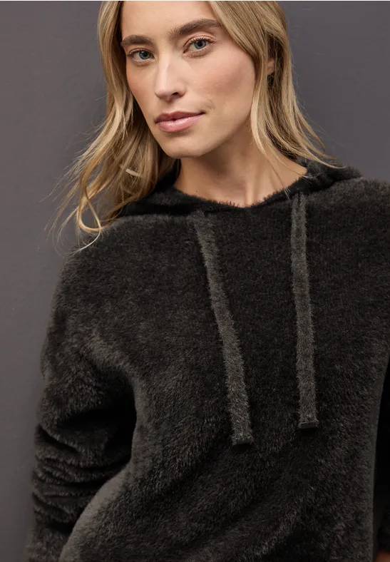 Kuscheliger Kapuzenpullover darkest brown
