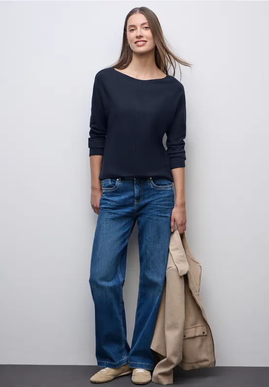 Basic Dolman Pullover deep blue