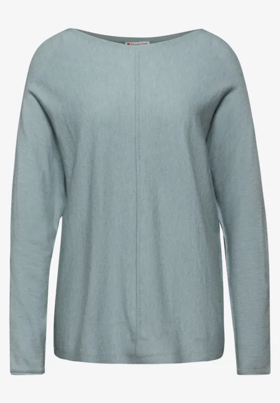 Basic Dolman Pullover nile blue mel.