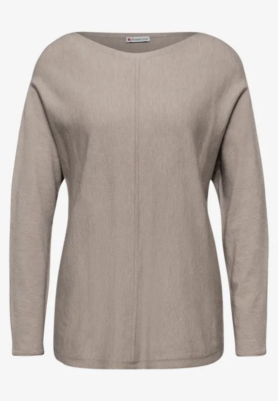 Basis Dolman-trui sandstone mocha mel.