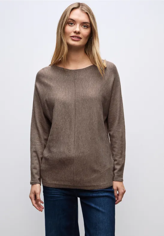 Basic Dolman Pullover silk brown mel.