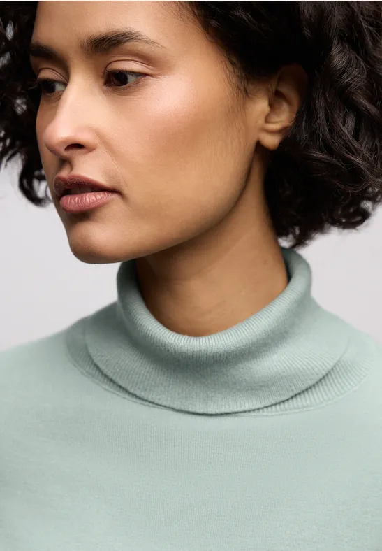 Basic Rollkragen Pullover nile blue