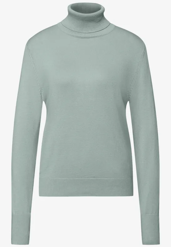 Basic Rollkragen Pullover nile blue