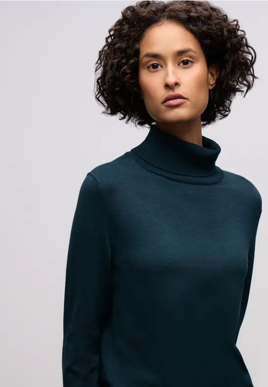 Pull à col roulé basique tide blue