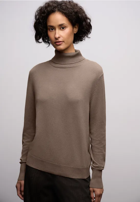 Basic Rollkragen Pullover silk brown