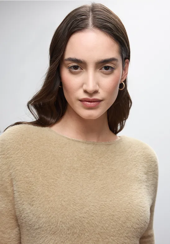 Federgarn Pullover sanded beige